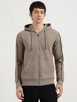 United Colors of Benetton - Grey Regular Fit Hooded Neck Solid Diagonal Terry Hoodie
