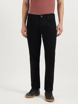 United Colors of Benetton - Black Solid Slim Tapered Fit Black Rinse Wash Jeans