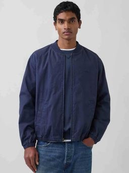 GAP - Navy Blue Logo Print Full Sleeve Bomber Jacket
