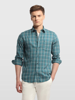 Arrow Sports - Green Tartan Checked Knitted Shirt
