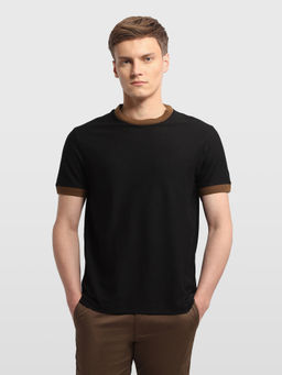 Arrow Sports - Black Solid Regular Fit T-Shirt