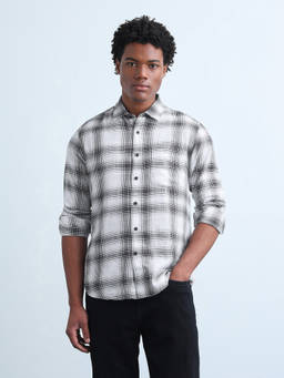 Flying Machine - Black Tartan Checked Twill Shirt