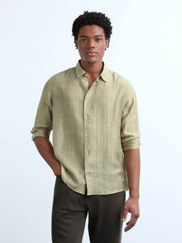 Flying Machine - Olive Solid Slim Fit Shirt