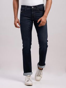 Classic Polo - Classic Dark Navy Slim Fit Solid Cotton Denim Jeans