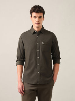 U.S. Polo Assn. Denim Co. - Green Solid Corduroy Shirt