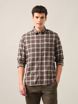 U.S. Polo Assn. Denim Co. - Brown Tartan Checked Twill Shirt
