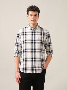 U.S. Polo Assn. Denim Co. - White Tartan Checked Twill Shirt
