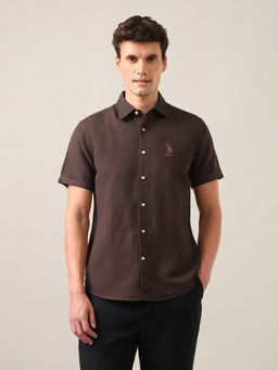 U.S. Polo Assn. Denim Co. - Brown Solid Regular Fit Shirt