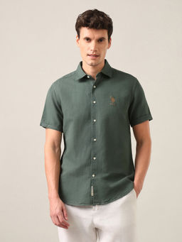 U.S. Polo Assn. Denim Co. - Green Solid Regular Fit Shirt