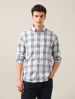 U.S. Polo Assn. Denim Co. - White Tartan Checked Twill Shirt