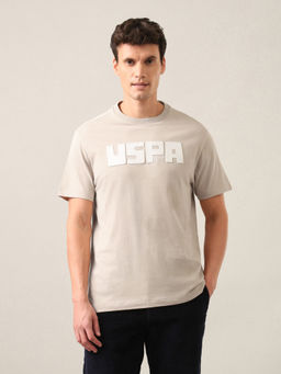 U.S. Polo Assn. Denim Co. - Beige Brand Embossed Regular Fit T-Shirt