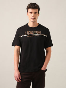 U.S. Polo Assn. Denim Co. - Black Brand Printed Regular Fit T-Shirt