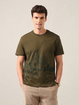 U.S. Polo Assn. Denim Co. - Green Graphic Brand Printed Regular Fit T-Shirt