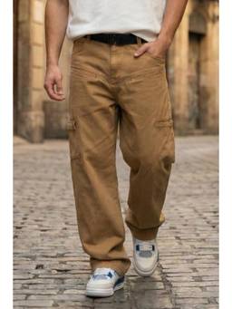 VEIRDO - Khaki Baggy Fit Exclusive Cargo