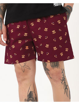 Bewakoof - Men's Maroon All Over Printed Boxers