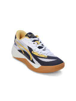 Puma - All-Pro Nitro Black Fives Unisex Off White & Navy Blue Basketball Shoes