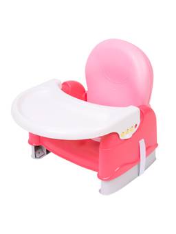 Baby Moo - Foldable Feeding Booster Seat Adjustable Height and Food Tray Pink