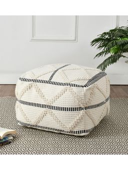 Sashaa World - Black and White Square Pouf
