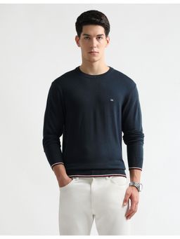 Arrow Sports - Mens Solid Regular Fit Sweater - Blue