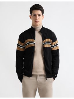 Arrow Sports - Mens Colourblocked Regular Fit Jacket - Black