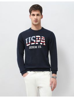 U.S. Polo Assn. Denim Co. - Mens Brand Patterned Knit Regular Fit Sweater - Blue