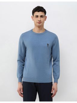 U.S. POLO ASSN. - Mens Solid Regular Fit Sweater - Blue