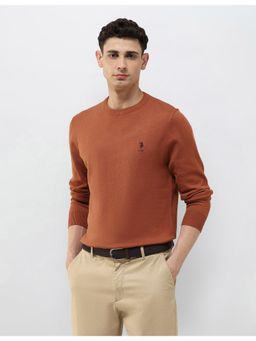 U.S. POLO ASSN. - Mens Solid Regular Fit Sweater - Tan