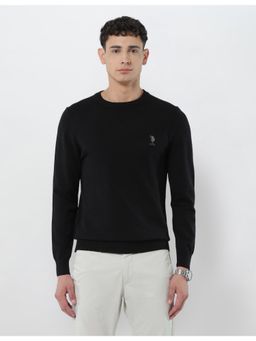 U.S. POLO ASSN. - Mens Solid Regular Fit Sweater - Black