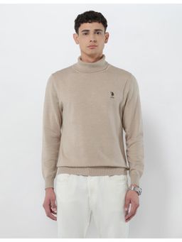 U.S. POLO ASSN. - Mens Turtle Neck Regular Fit Sweater - Beige