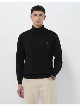 U.S. POLO ASSN. - Mens Turtle Neck Regular Fit Sweater - Black