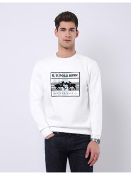 U.S. POLO ASSN. - Mens Graphic Brand Printed Regular Fit Sweatshirt - White