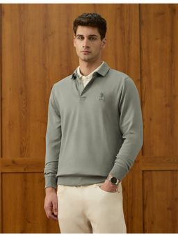 U.S. POLO ASSN. - Mens Solid Equestrian Aisle Theatre Sweatshirt - Green