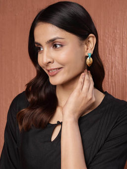 Fabindia - Women Turquoise Stylish Drop Earrings