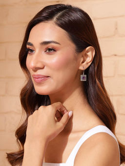 Fabindia - Women Purple Dangler Earrings