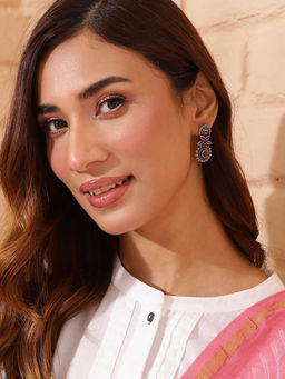 Fabindia - Women Pink Stylish Drop Earrings