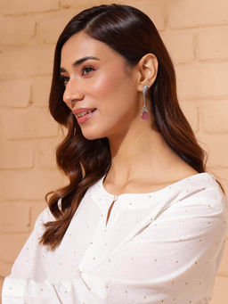 Fabindia - Women Pink Stone Stud Earrings