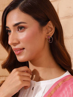 Fabindia - Women Pink Drop Earrings