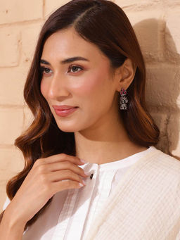 Fabindia - Women Pink Traditional Jhumka Earrings