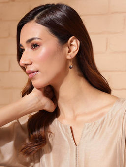 Fabindia - Women Purple Dangler Earrings