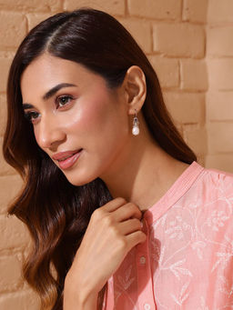 Fabindia - Women White Pearl Dangler Earrings