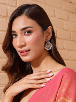 Fabindia - Women Multi-Color Chandbali Earrings