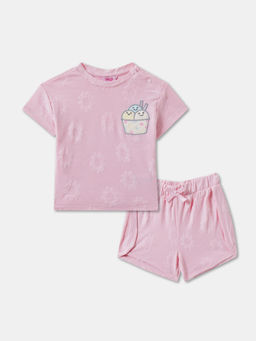 R&B - Self-design Regular Girls T-Shirt with Shorts