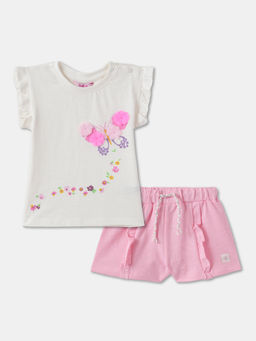R&B - Graphic Regular Girls Top with Shorts