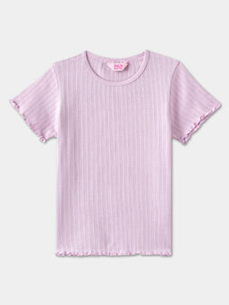 R&B - Ribbed Regular Girls Purple Top
