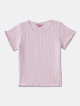 R&B - Ribbed Regular Girls Pink Top