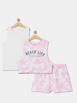 R&B - Tie and Dye Regular Girls Tops with Shorts