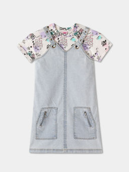 R&B - Graphic Regular Girls T-Shirt with Dungaree