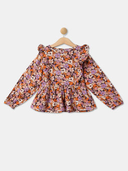 R&B - Floral Regular Girls Top