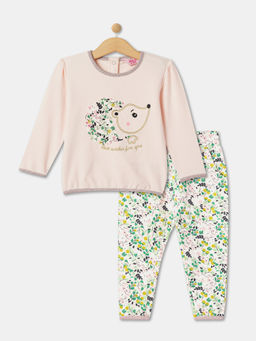 R&B - Floral Print Regular Girls Top With Pant