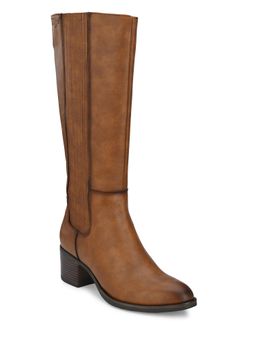 Delize - Womens Tan Knee Chelsea Boots